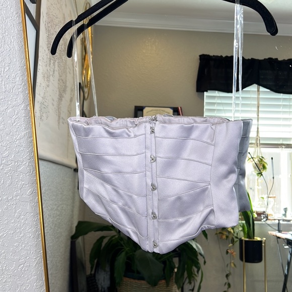 HOUSE OF CB 'Vienne' Grey Satin Underbust Corset NWOT - Picture 9 of 12